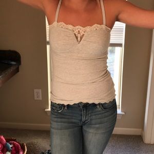 Tank top with lace detail